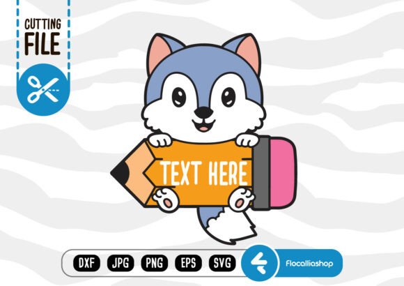 Animal Pencil Cutting File, Wolf SVG: Graphics for Crafts & Branding
