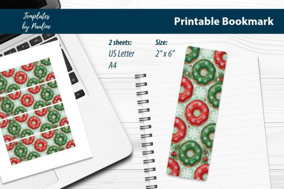 Donut Christmas Bookmark Printable Graphics & Print Templates