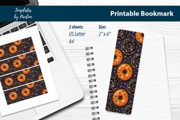 Donut Halloween Party Bookmark Printable: Graphics & Print Templates