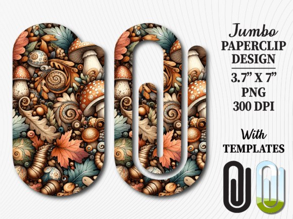 Fall Forest Mushroom Owl Jumbo Paperclip Graphics