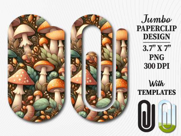 Forest Mushroom Jumbo Paperclip Design: Graphics & Crafts