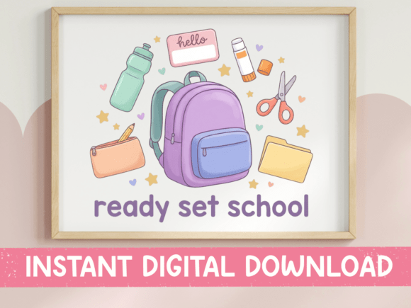 Ready Set School Backpack Graphics & T-Shirt Designs