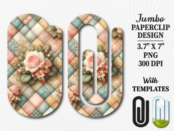 Shabby Chic Rose Jumbo Paperclip Graphics