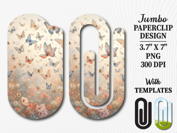 Soft Butterfly Garden Jumbo Paperclip