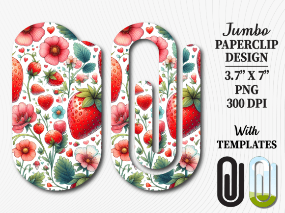 Sweet Strawberry Floral Jumbo Paperclip Graphics & Crafts